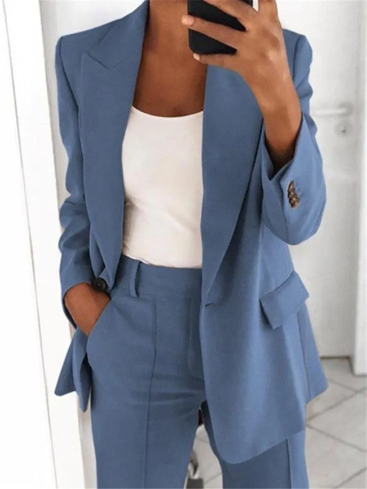 Wjczt Fashion Lapel Slim Cardigan Temperament Suit Sports Coat Femininity Slim Ladies Casual Jacket Women&#39;s Wear Blazer Women Single