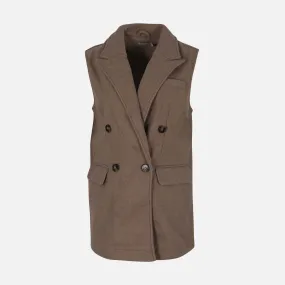 WOMEN SLEEVELESS WOOL VEST COAT