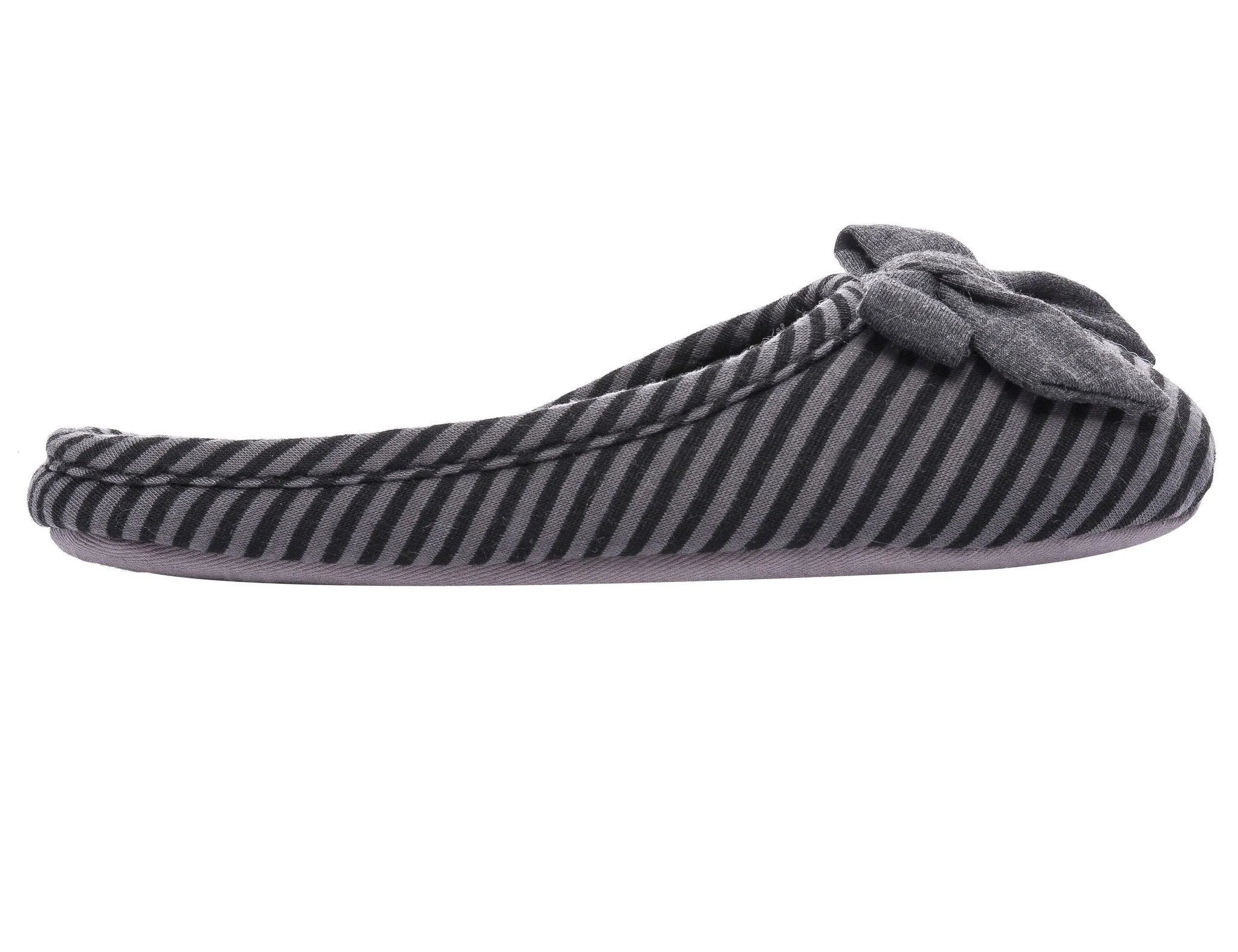 Women's Slip On Striped Slipper with Accent Bow