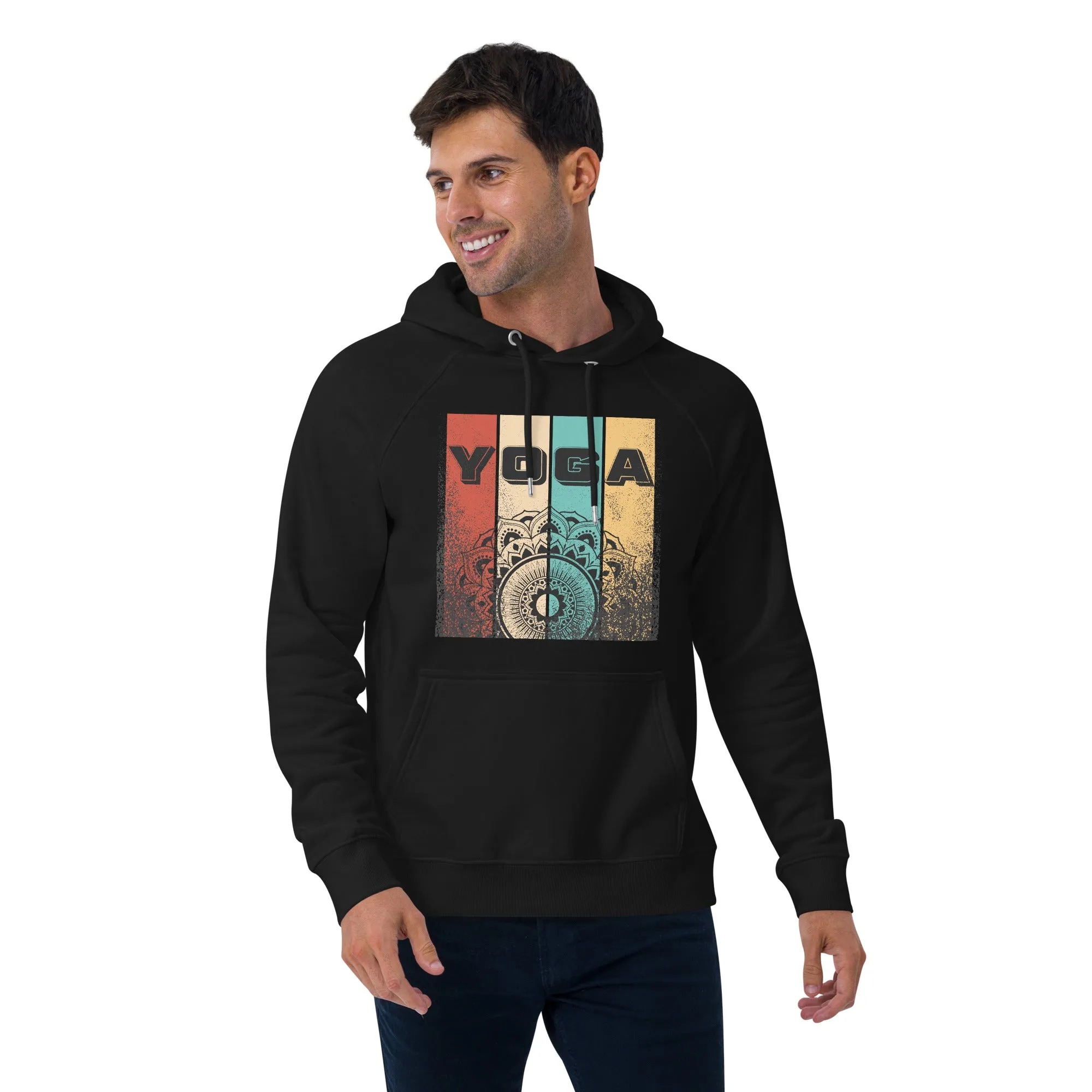 Yoga Typography Graphic Men Eco Raglan Hoodie