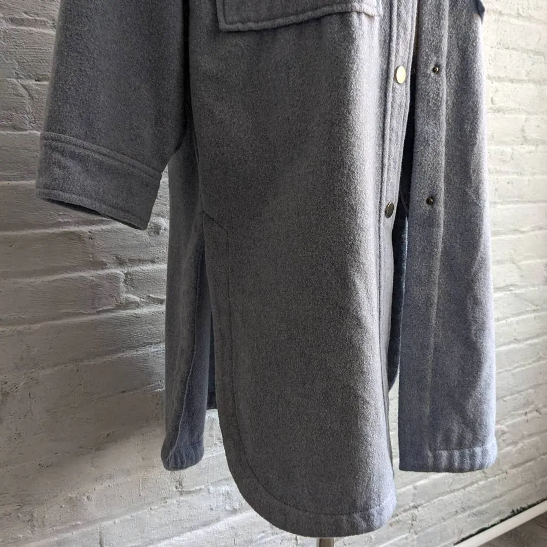 ZARA Pastel Blue Wool Shacket Oversize Long Minimalist Trench Duster Chore Coat