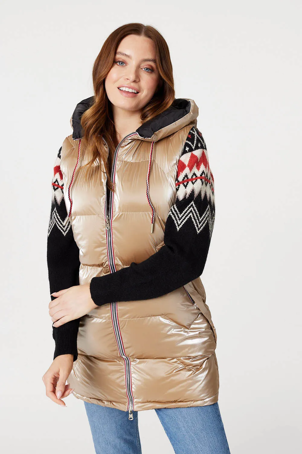 Zip Pocket Hooded Puffer Vest